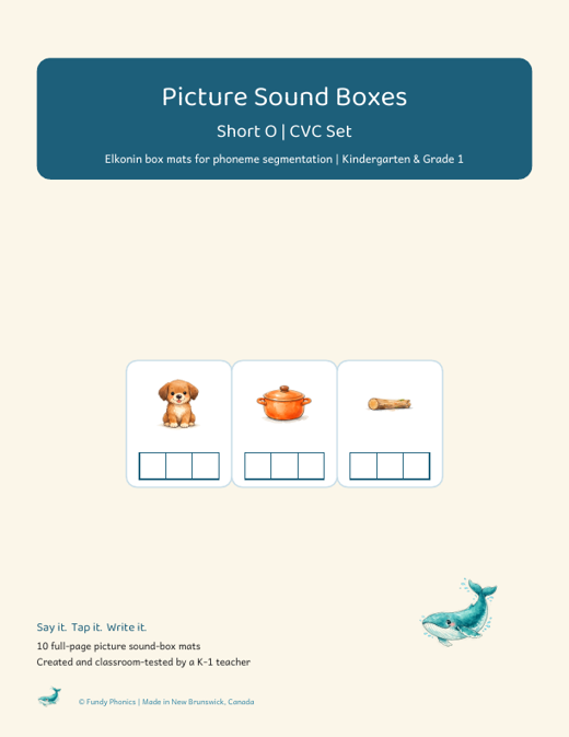 Cover of the Short O picture sound boxes set with short-o picture mats and sound boxes