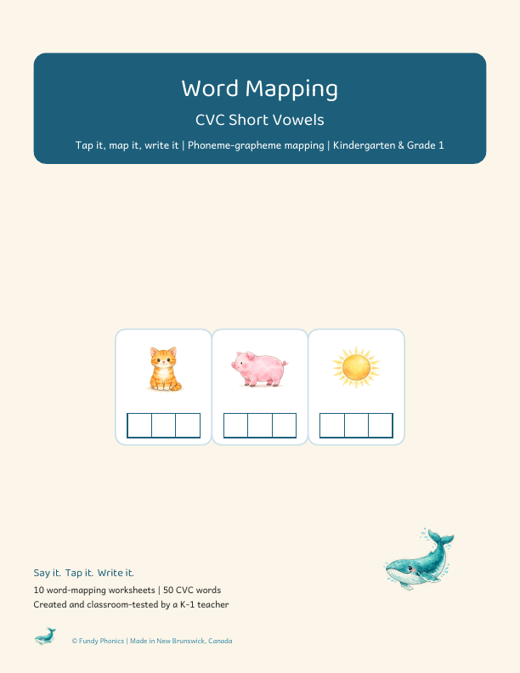 Cover of the digraphs word mapping worksheets